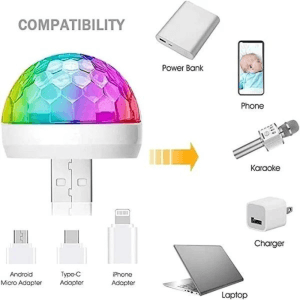 Powerful LED Small Magic Ball | Sound-Responsive Colorful DJ Stage Light