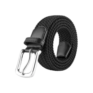Ultimate Comfort: Braided Elastic Woven Leather Belt - Stretchable Fit for Men & Boys
