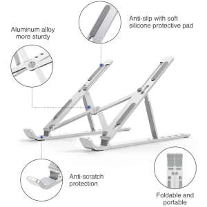 Ultimate Metal Laptop Stand | Portable Aluminum Folding Adjustable Laptop Stand - Compatible with all sizes of Laptop
