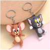 Cute Tom and Jerry Silicone Keychain Keychain Cartoon Character Soft Rubber Keyring for Bags, Keys & Kids Gifts