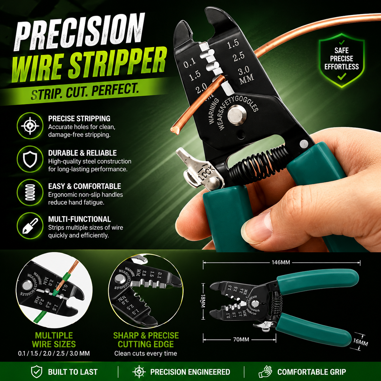 Professional CT-1107 Capillary Tube Cutter Tool & Wire Stripper Flaring Tool, Precision Capillary Scissors for HVAC & Repair Work