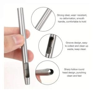 Ultimate 4mm Round Leather Shape Hole Punch Kit Belt Hollow DIY Punch Set Metal Cutter Tool