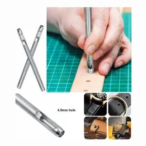 Ultimate 4mm Round Leather Shape Hole Punch Kit Belt Hollow DIY Punch Set Metal Cutter Tool