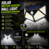 Ultimate 100 LED 4 Surface Solar Light 3 Modes 120 Degree PIR Motion Sensor Outdoor Water