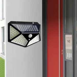 Ultimate 100 LED 4 Surface Solar Light 3 Modes 120 Degree PIR Motion Sensor Outdoor Water