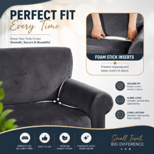 Ultimate Non Slip Sofa Slipcover Foam Strips Stretch Fit Couch Cover Grips