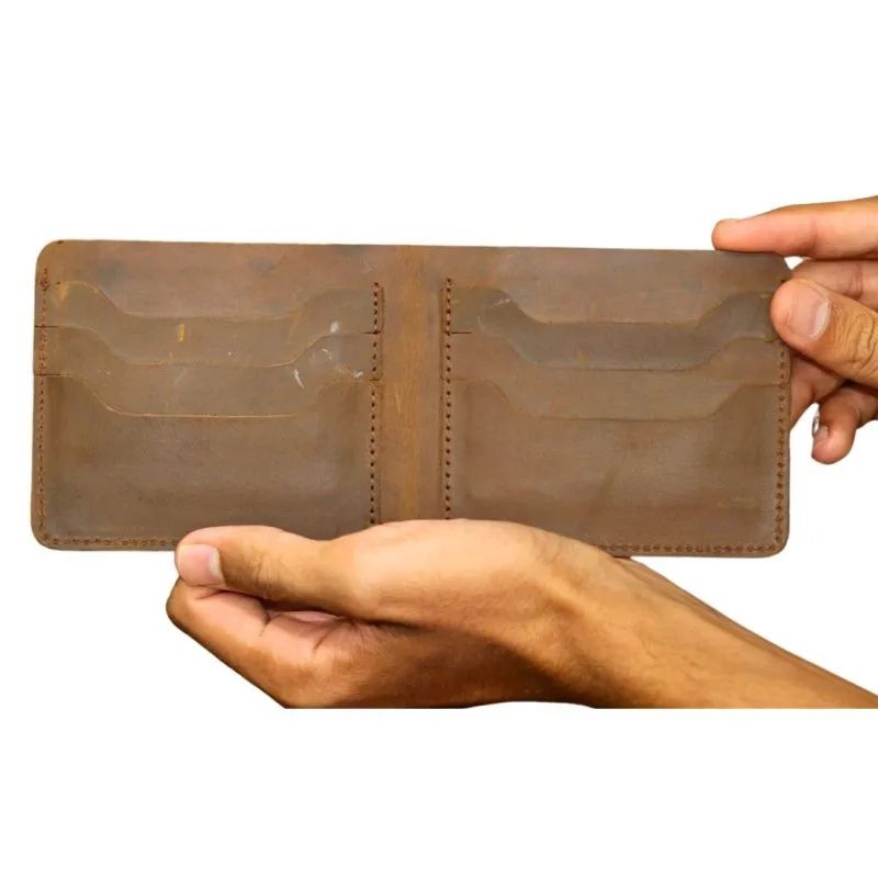 Raw Leather Bi-Fold Wallet