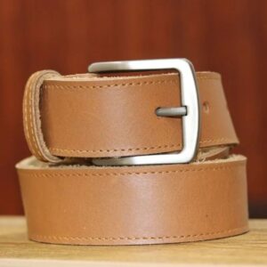 Premium Camel Brown Plain Leather Belt (1.5 Inches Wide)
